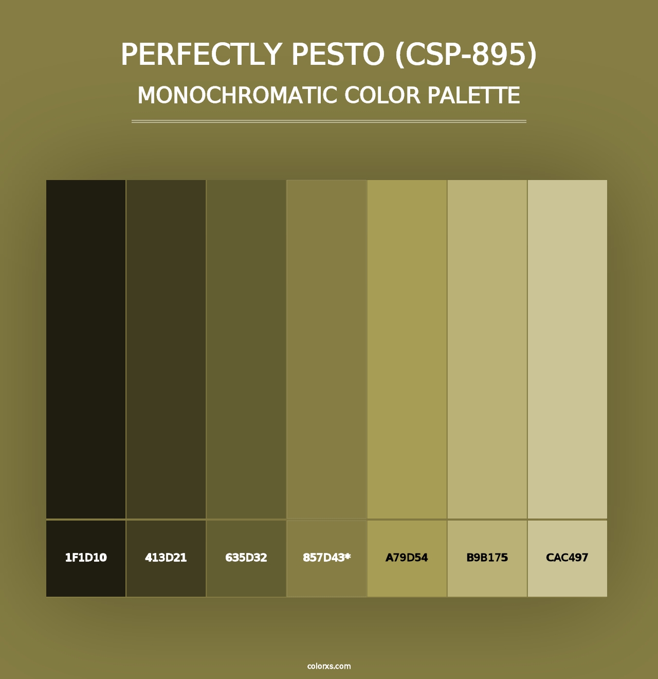 Perfectly Pesto (CSP-895) - Monochromatic Color Palette