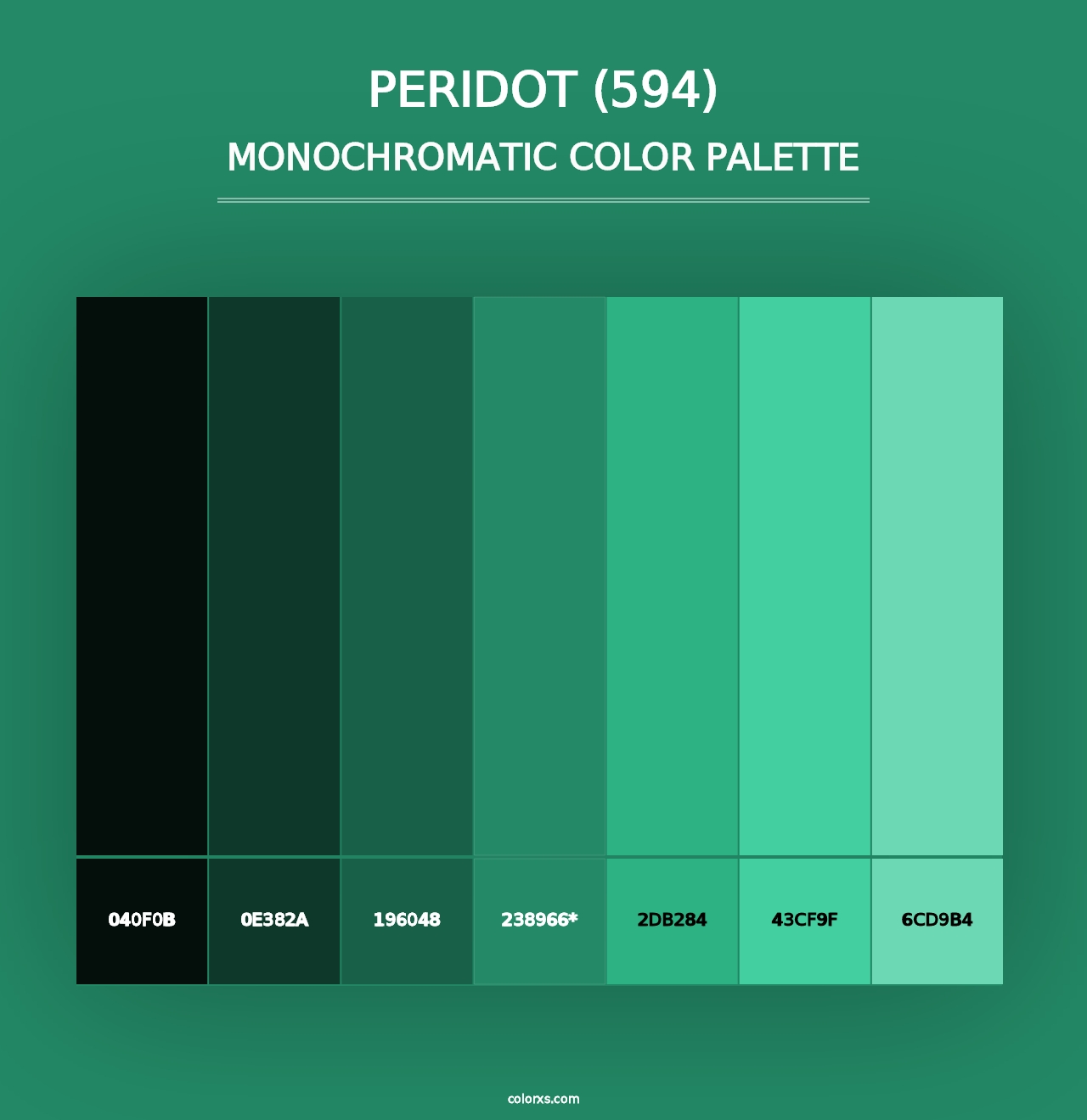 Peridot (594) - Monochromatic Color Palette