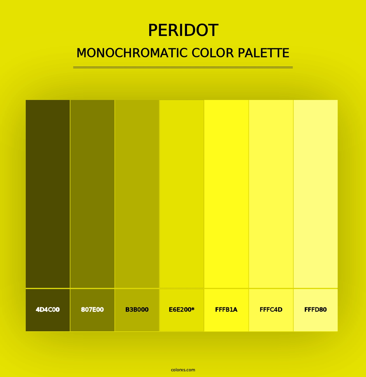 Peridot - Monochromatic Color Palette