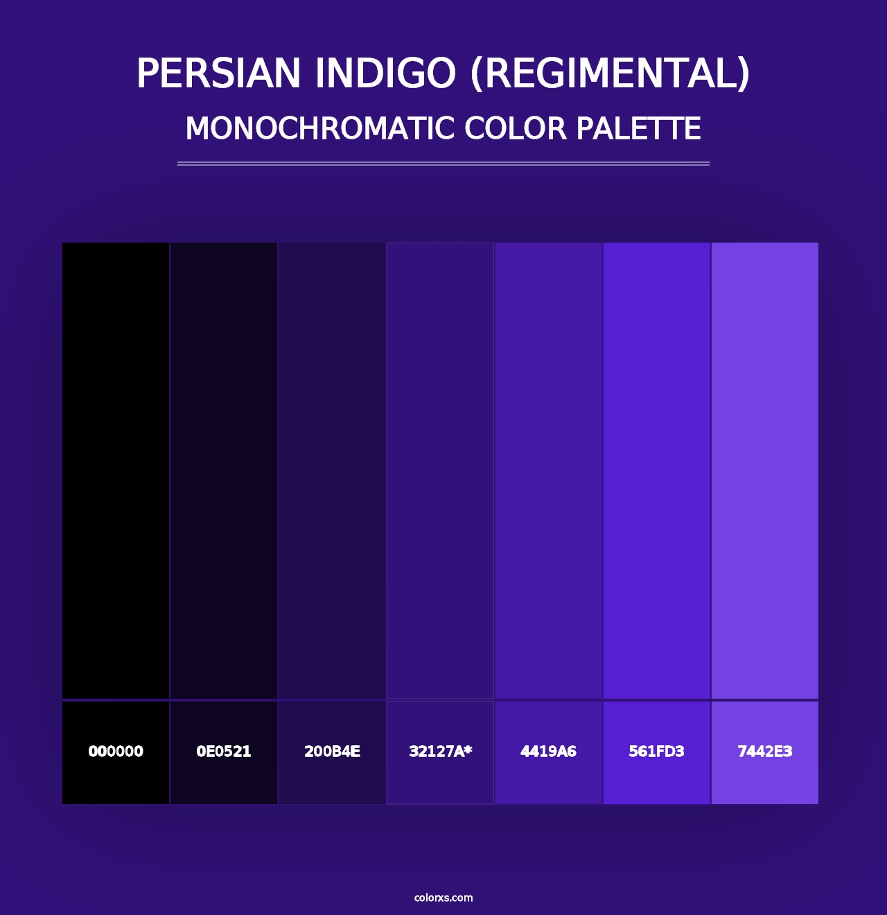 Persian Indigo (Regimental) - Monochromatic Color Palette