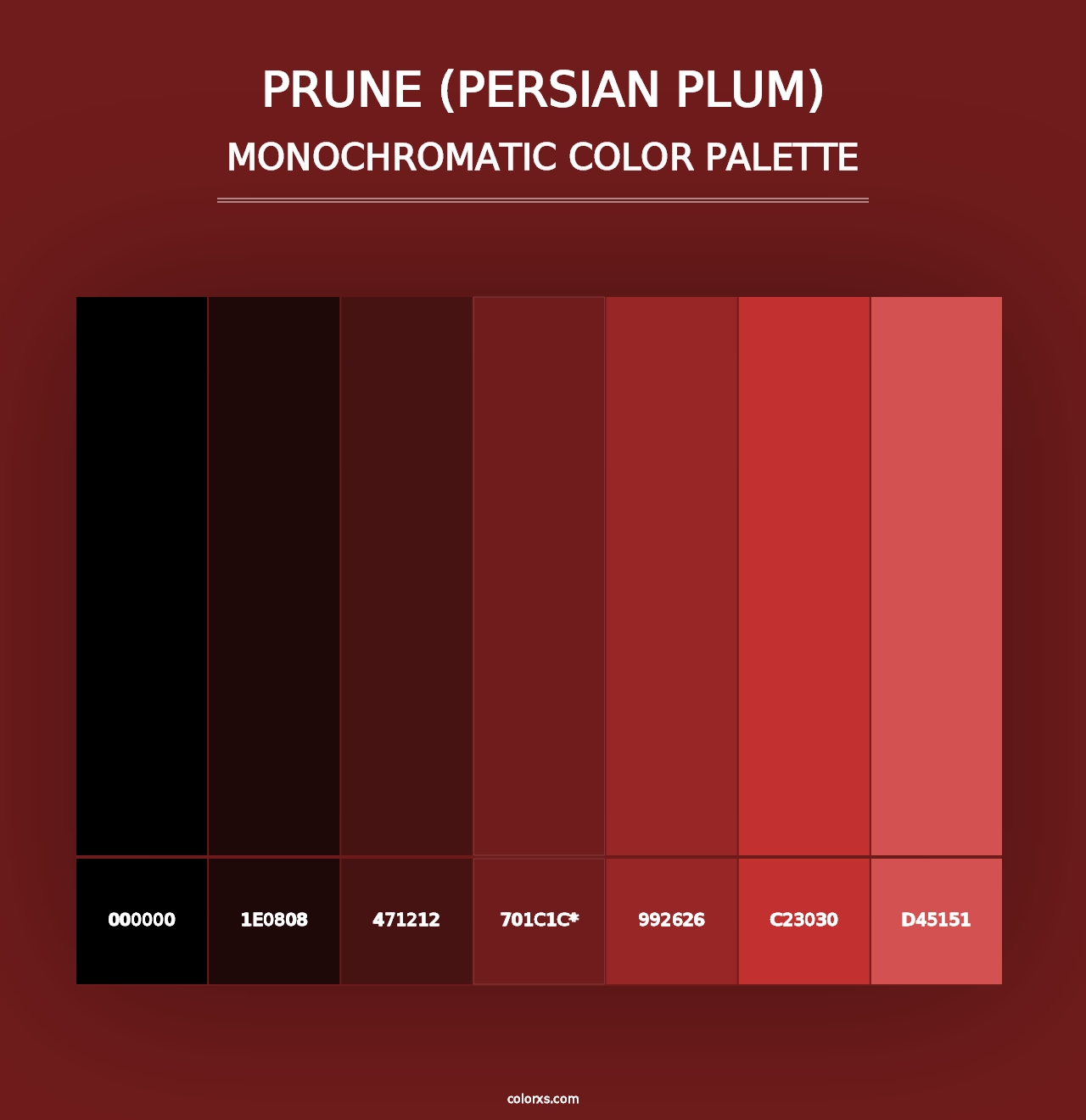 Prune (Persian Plum) - Monochromatic Color Palette