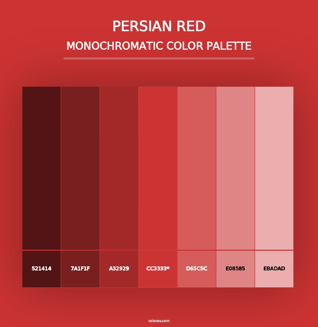 Persian Red - Monochromatic Color Palette