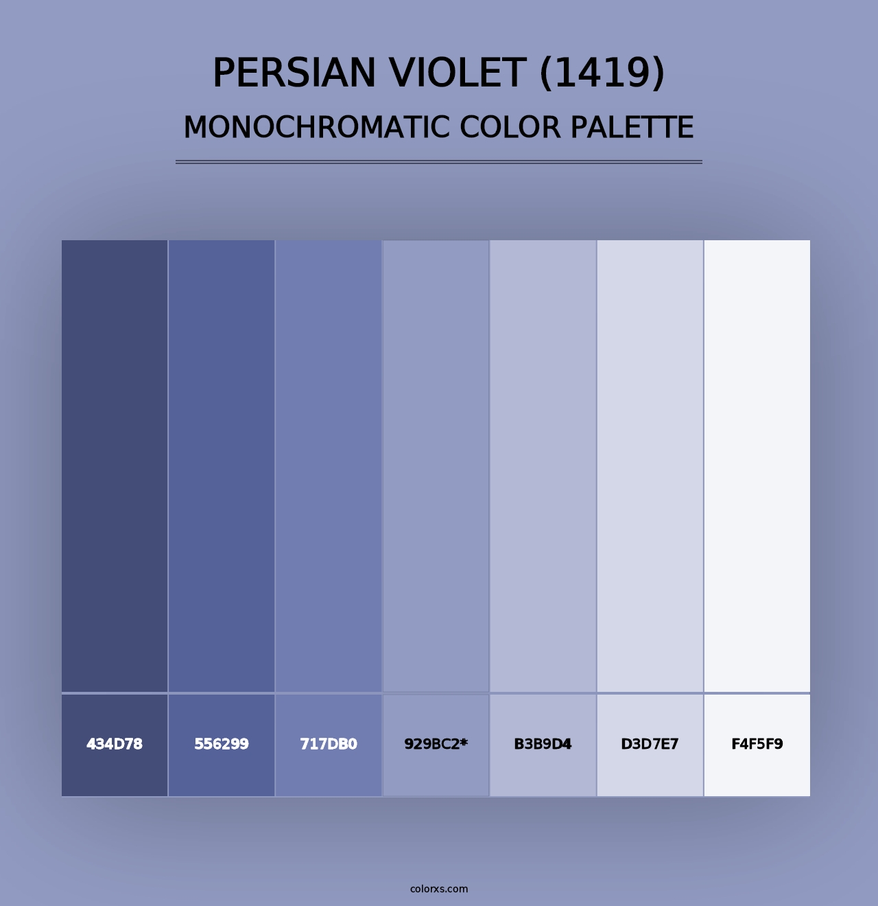 Persian Violet (1419) - Monochromatic Color Palette