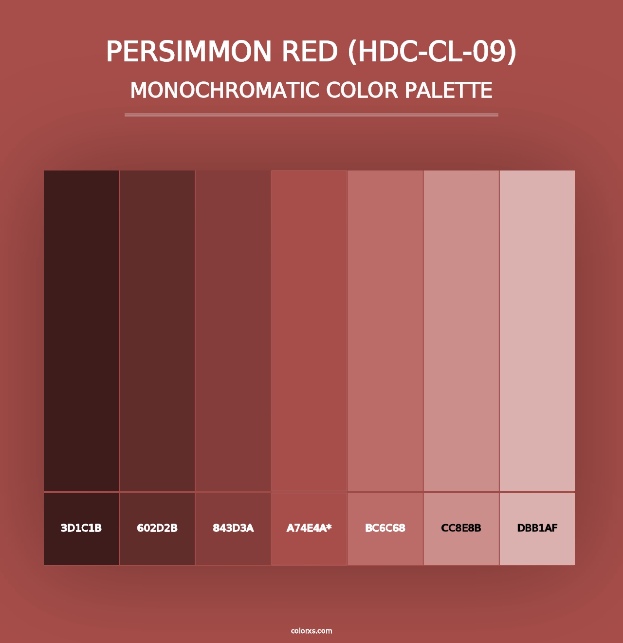 Persimmon Red (HDC-CL-09) - Monochromatic Color Palette