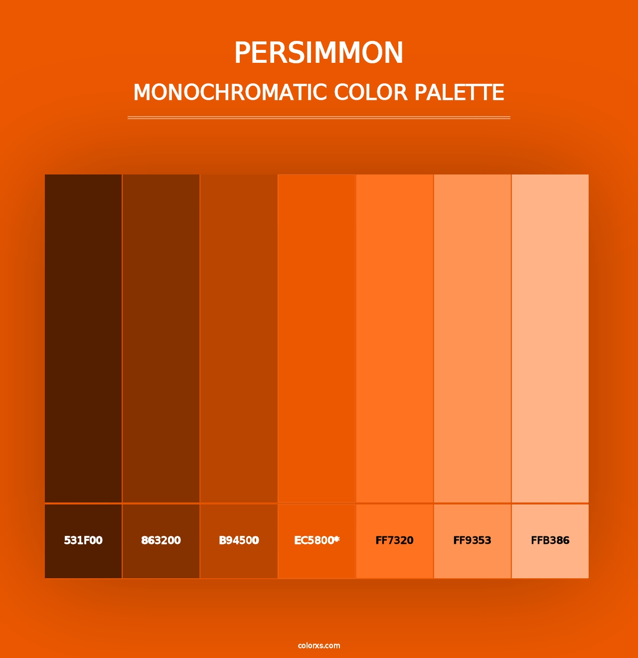 Persimmon - Monochromatic Color Palette