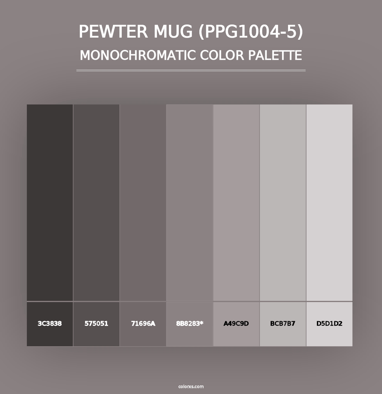 Pewter Mug (PPG1004-5) - Monochromatic Color Palette