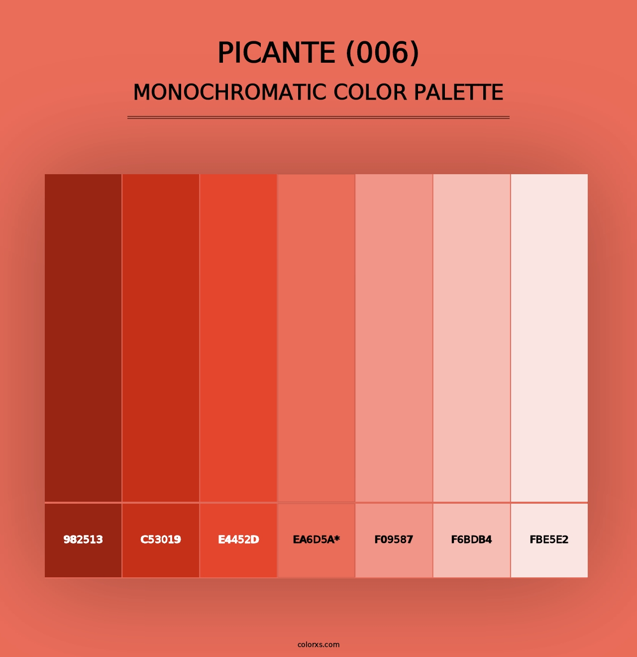 Picante (006) - Monochromatic Color Palette