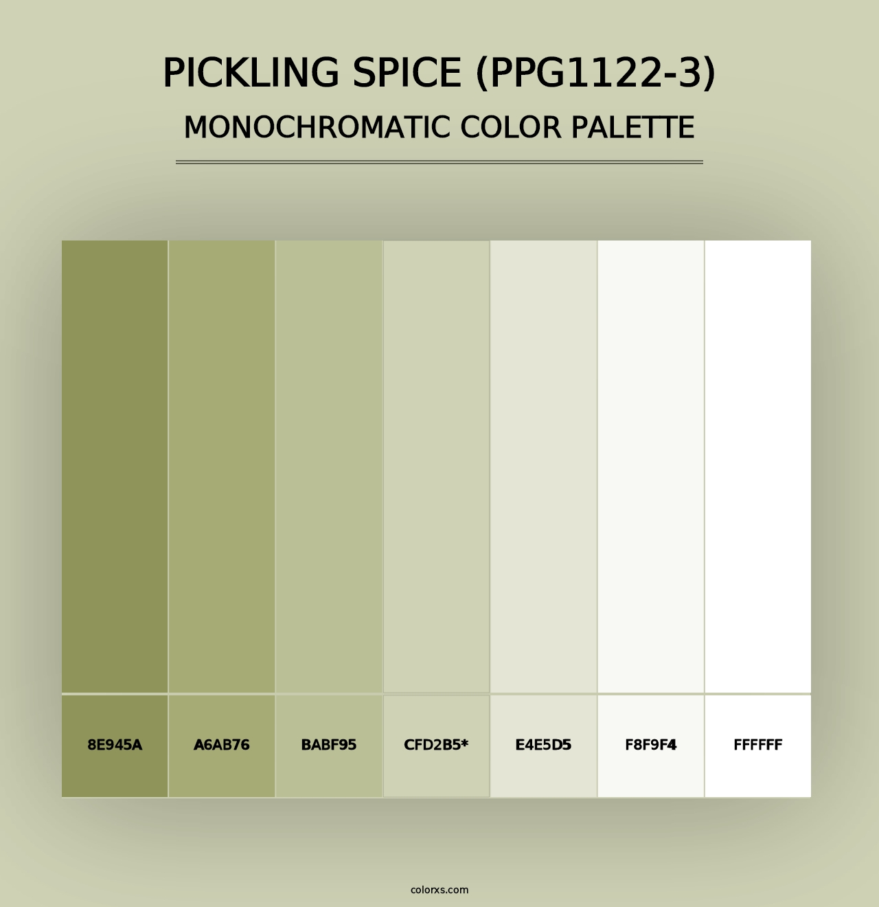 Pickling Spice (PPG1122-3) - Monochromatic Color Palette