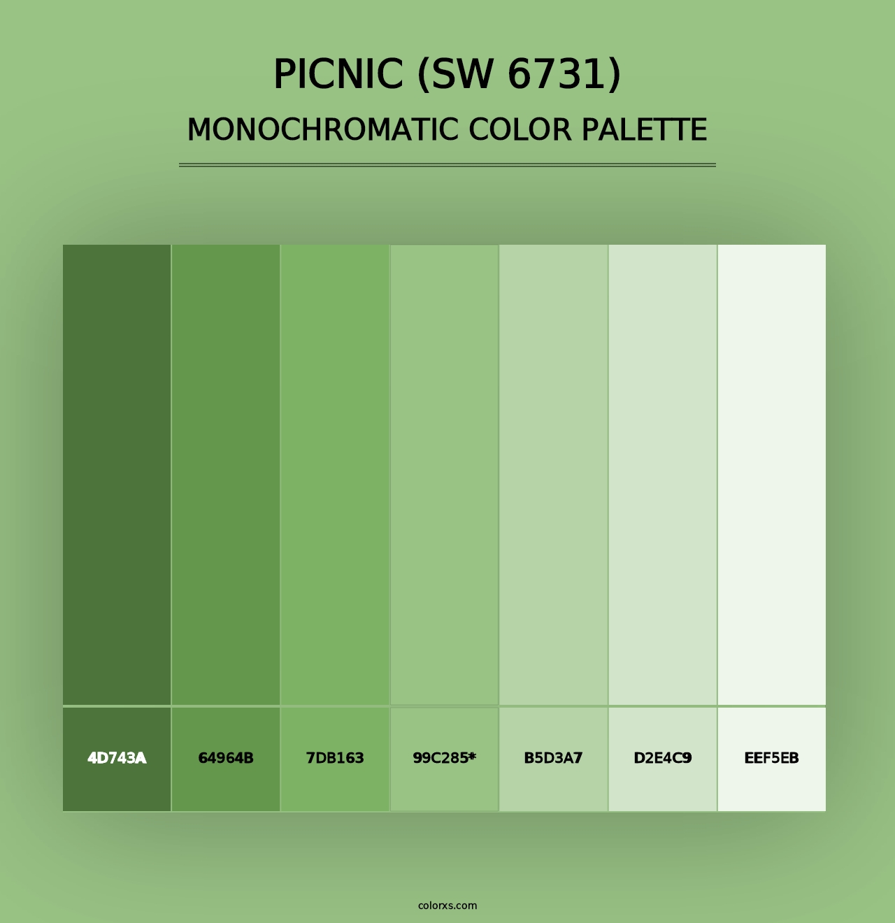 Picnic (SW 6731) - Monochromatic Color Palette