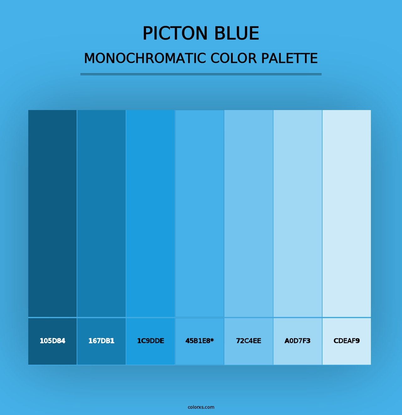 Picton Blue - Monochromatic Color Palette