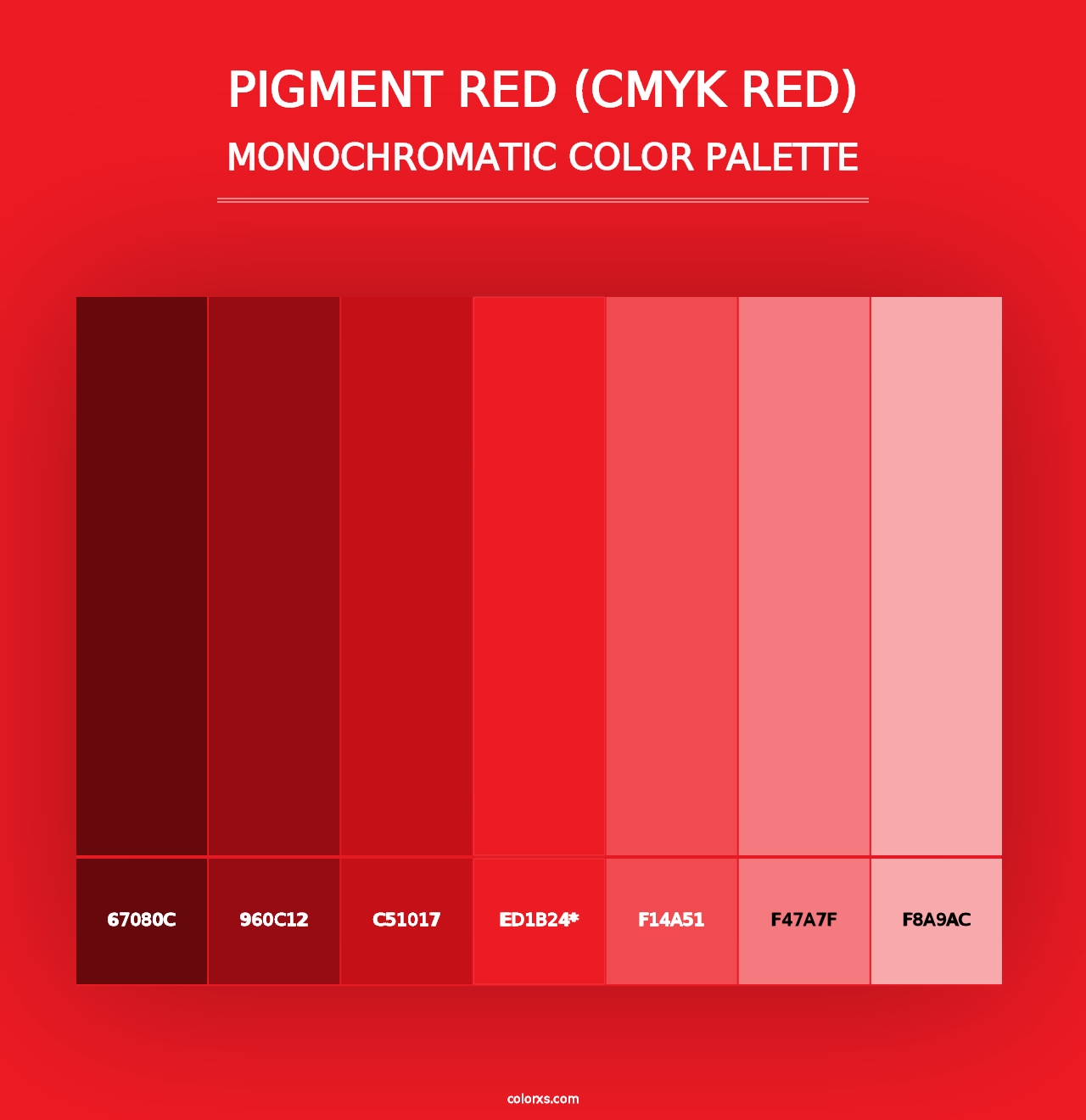 Pigment Red (CMYK Red) - Monochromatic Color Palette