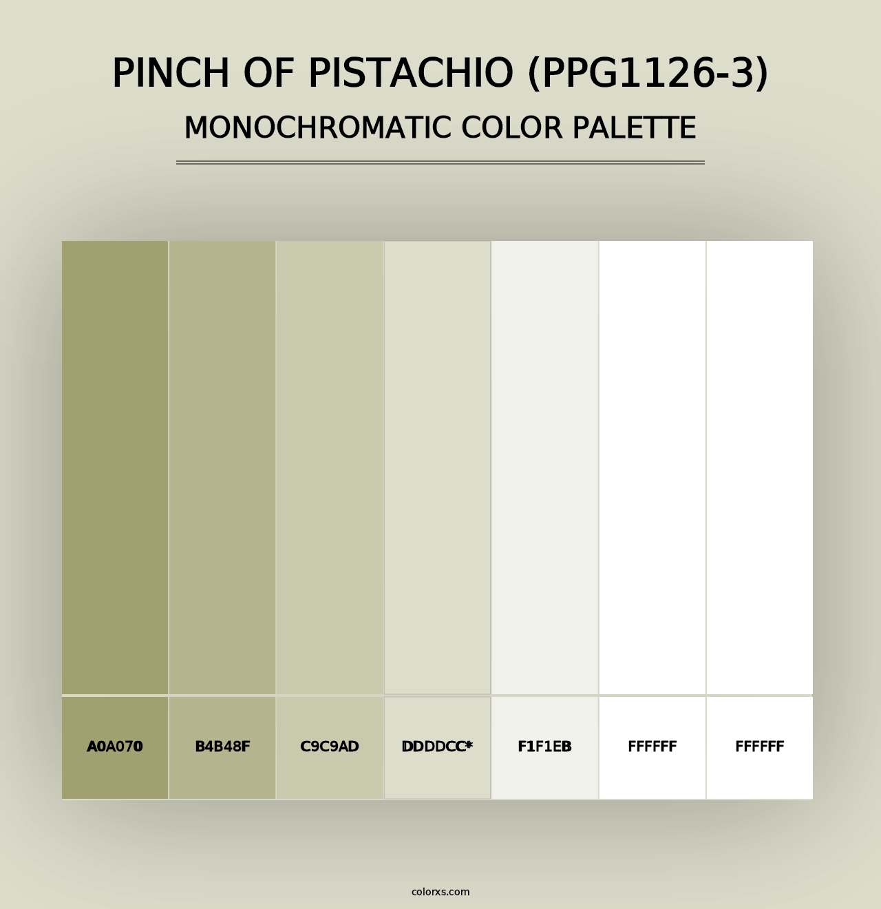 Pinch Of Pistachio (PPG1126-3) - Monochromatic Color Palette