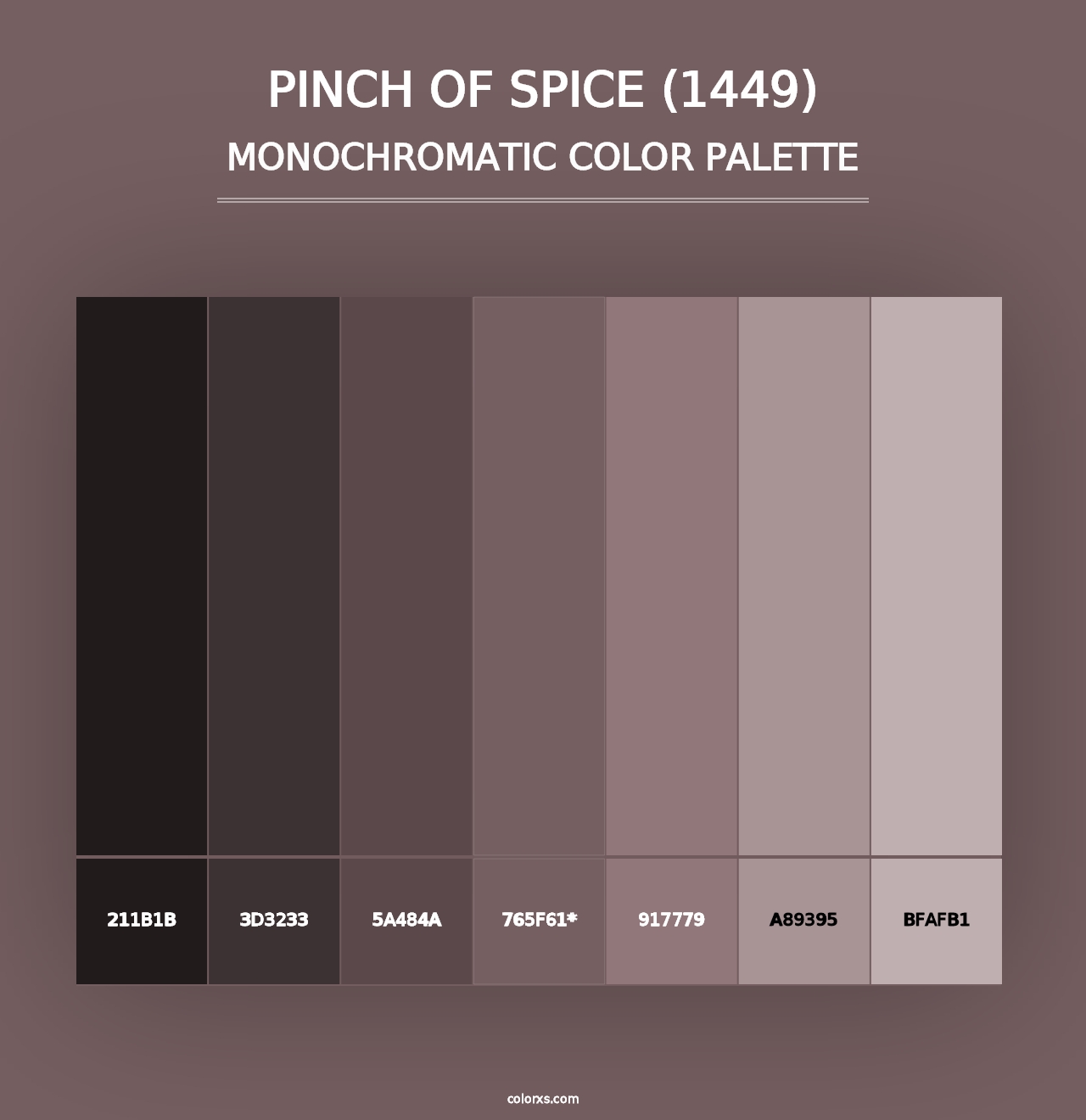 Pinch of Spice (1449) - Monochromatic Color Palette