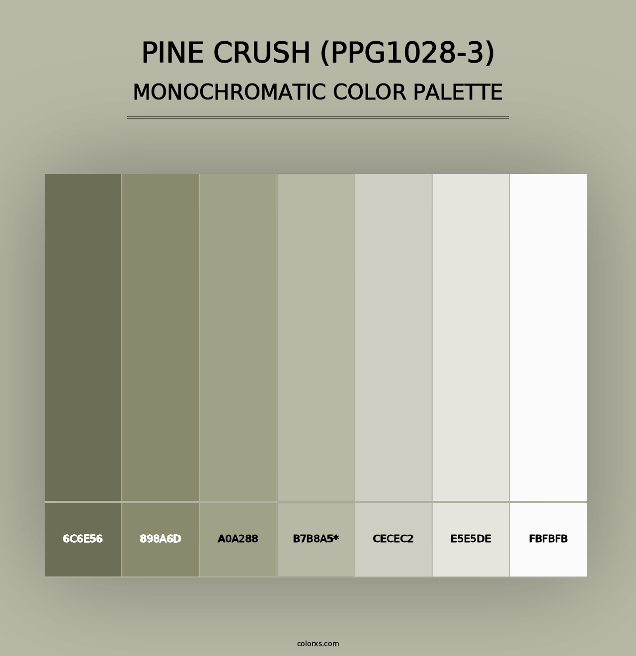 Pine Crush (PPG1028-3) - Monochromatic Color Palette