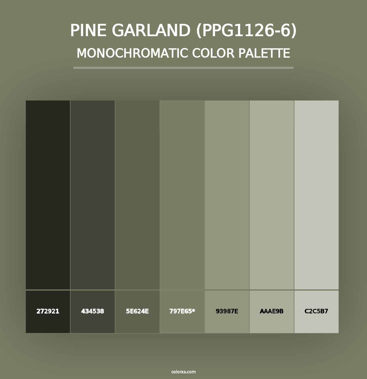 Pine Garland (PPG1126-6) - Monochromatic Color Palette