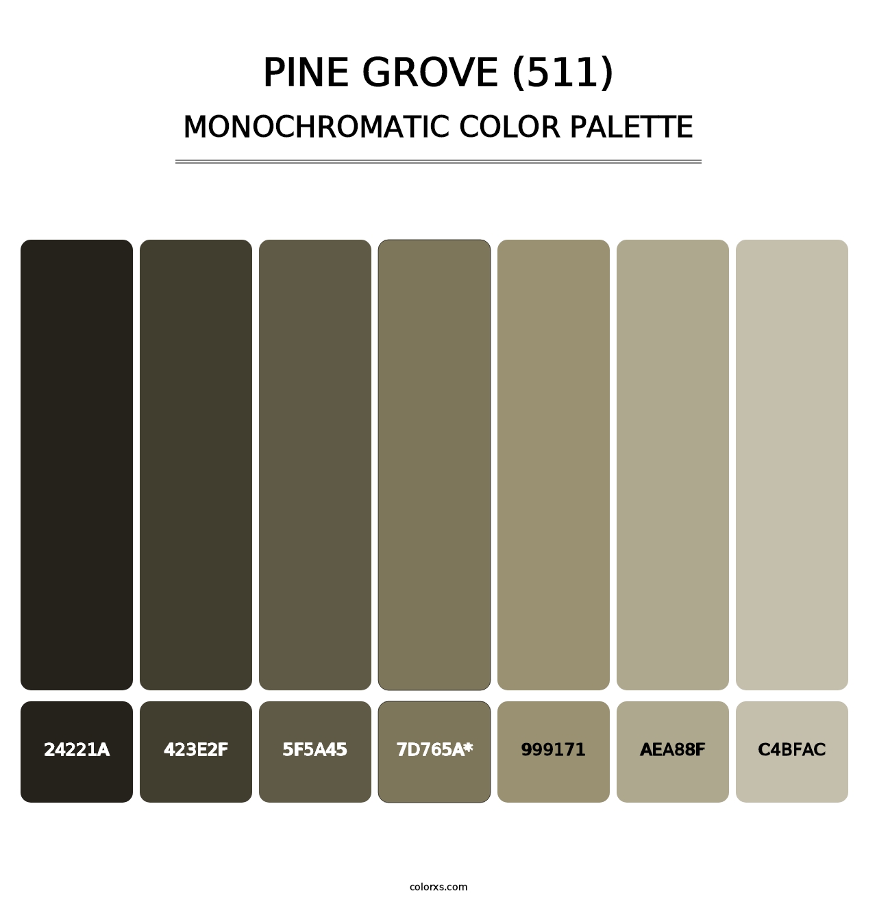 Pine Grove (511) - Monochromatic Color Palette