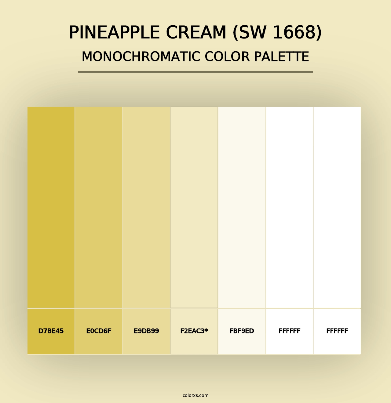 Pineapple Cream (SW 1668) - Monochromatic Color Palette