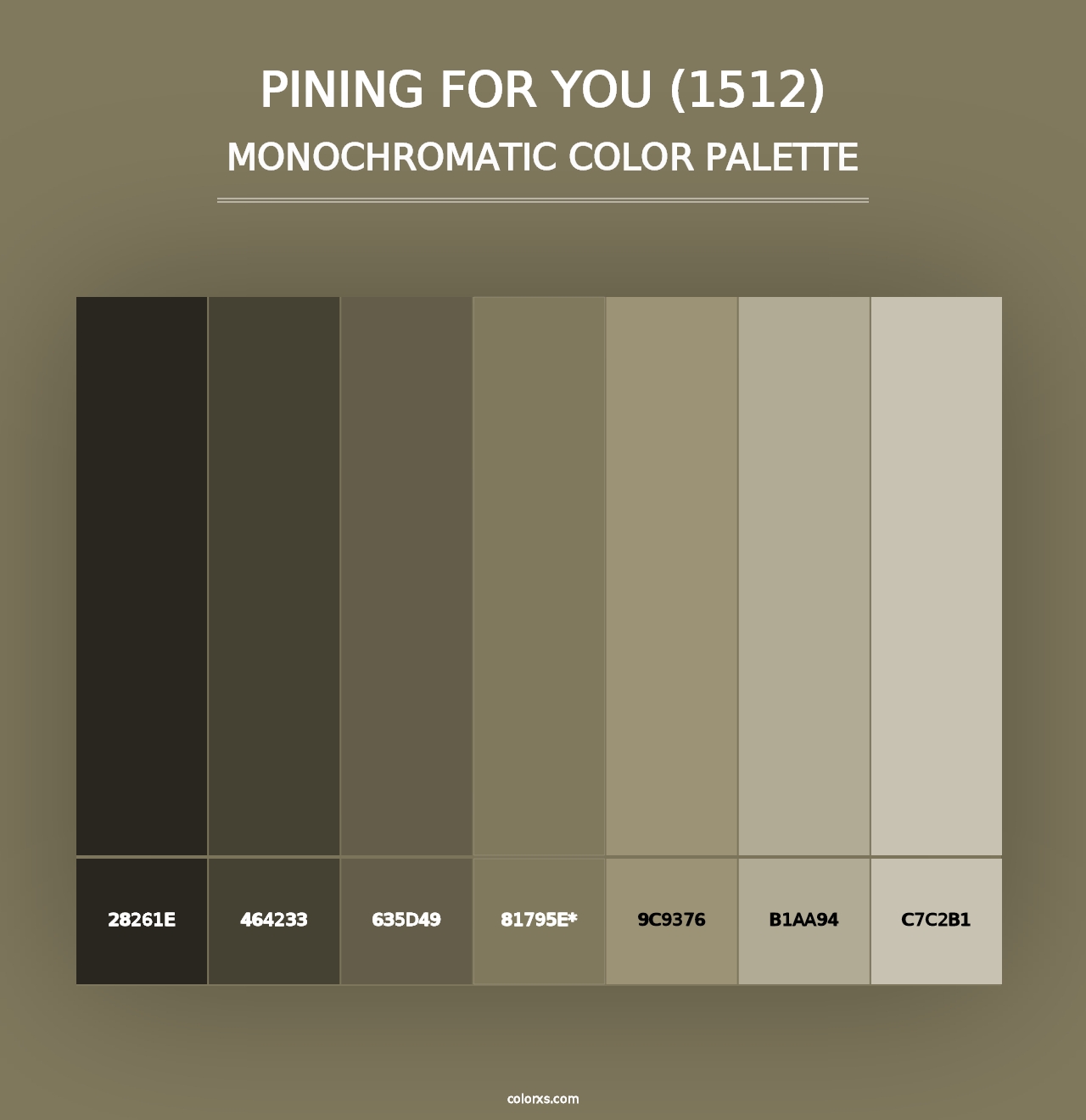 Pining for You (1512) - Monochromatic Color Palette