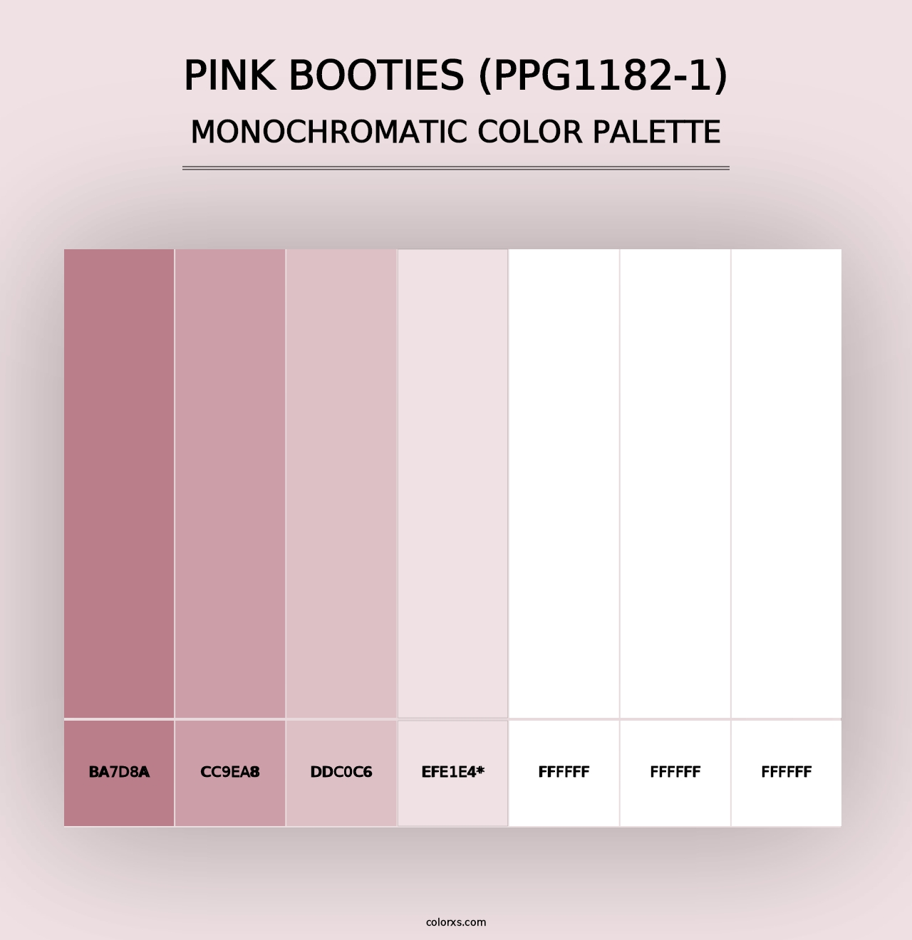 Pink Booties (PPG1182-1) - Monochromatic Color Palette