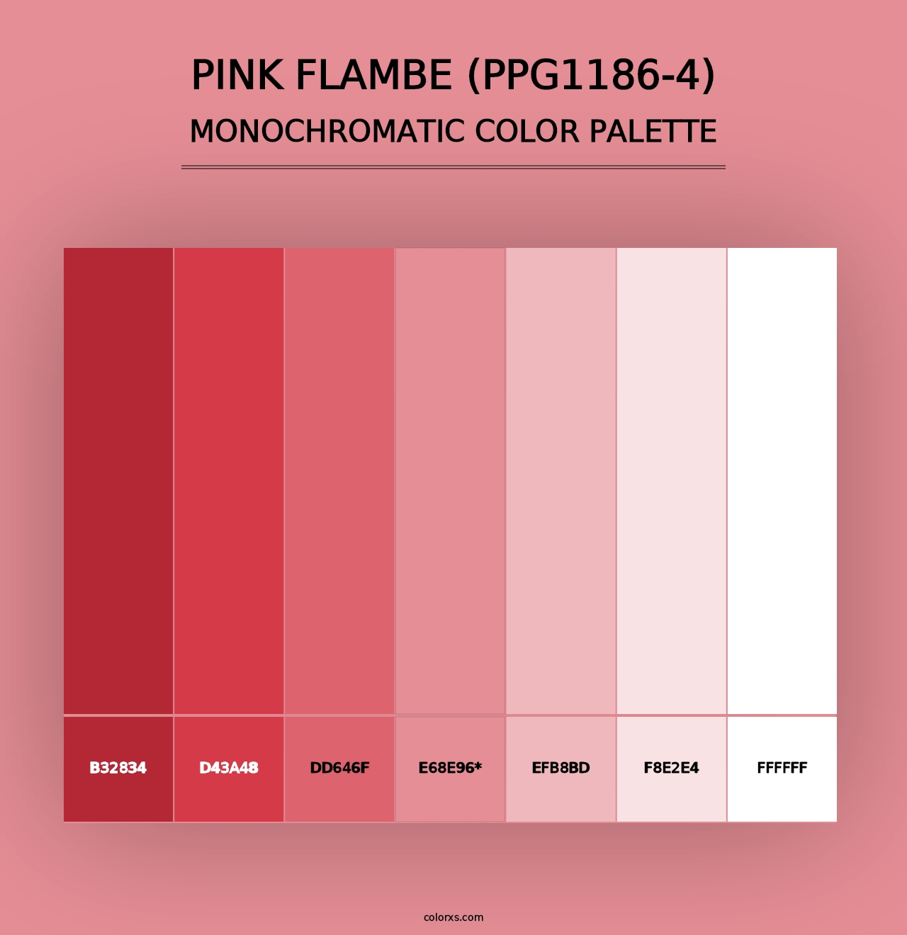 Pink Flambe (PPG1186-4) - Monochromatic Color Palette