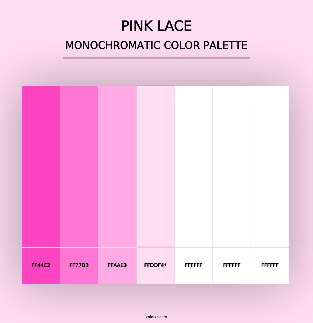 Pink Lace - Monochromatic Color Palette