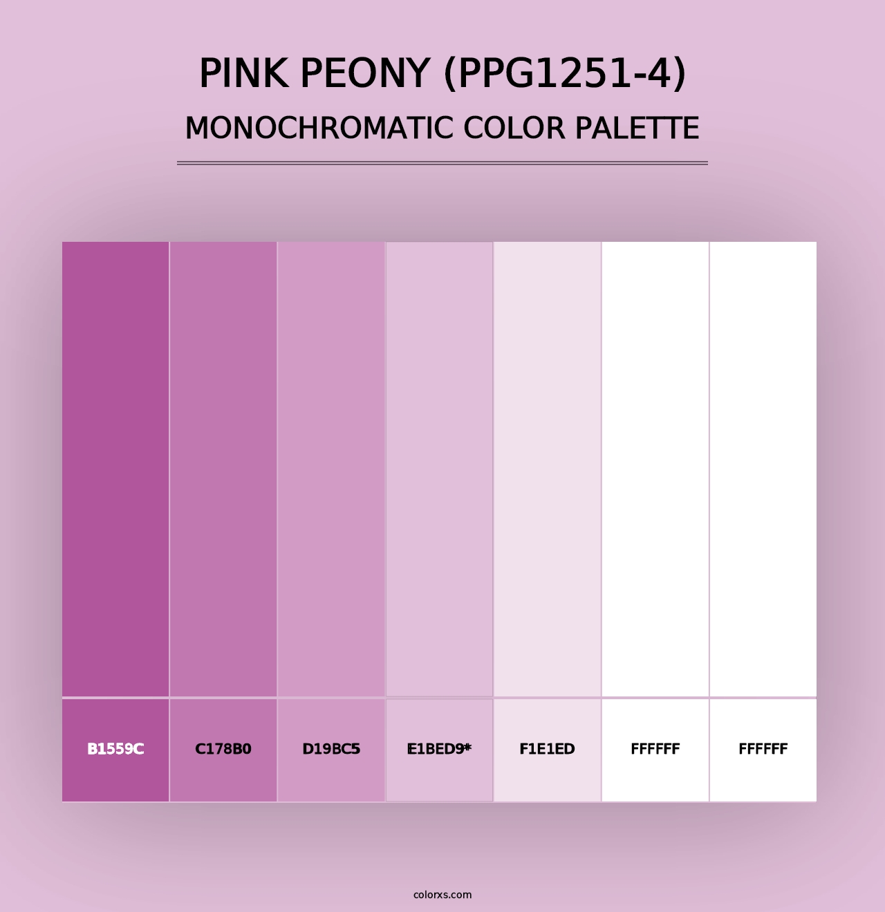 Pink Peony (PPG1251-4) - Monochromatic Color Palette