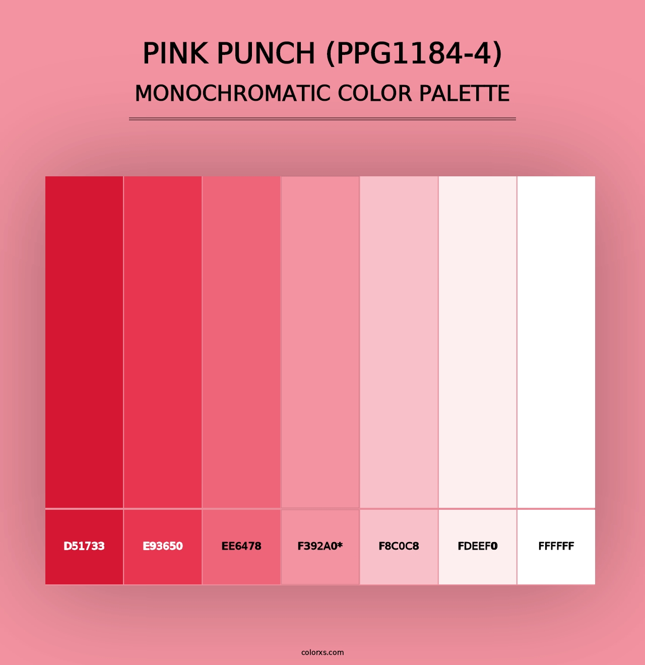 Pink Punch (PPG1184-4) - Monochromatic Color Palette