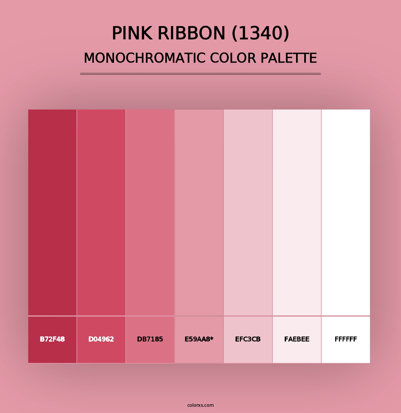 Pink Ribbon (1340) - Monochromatic Color Palette