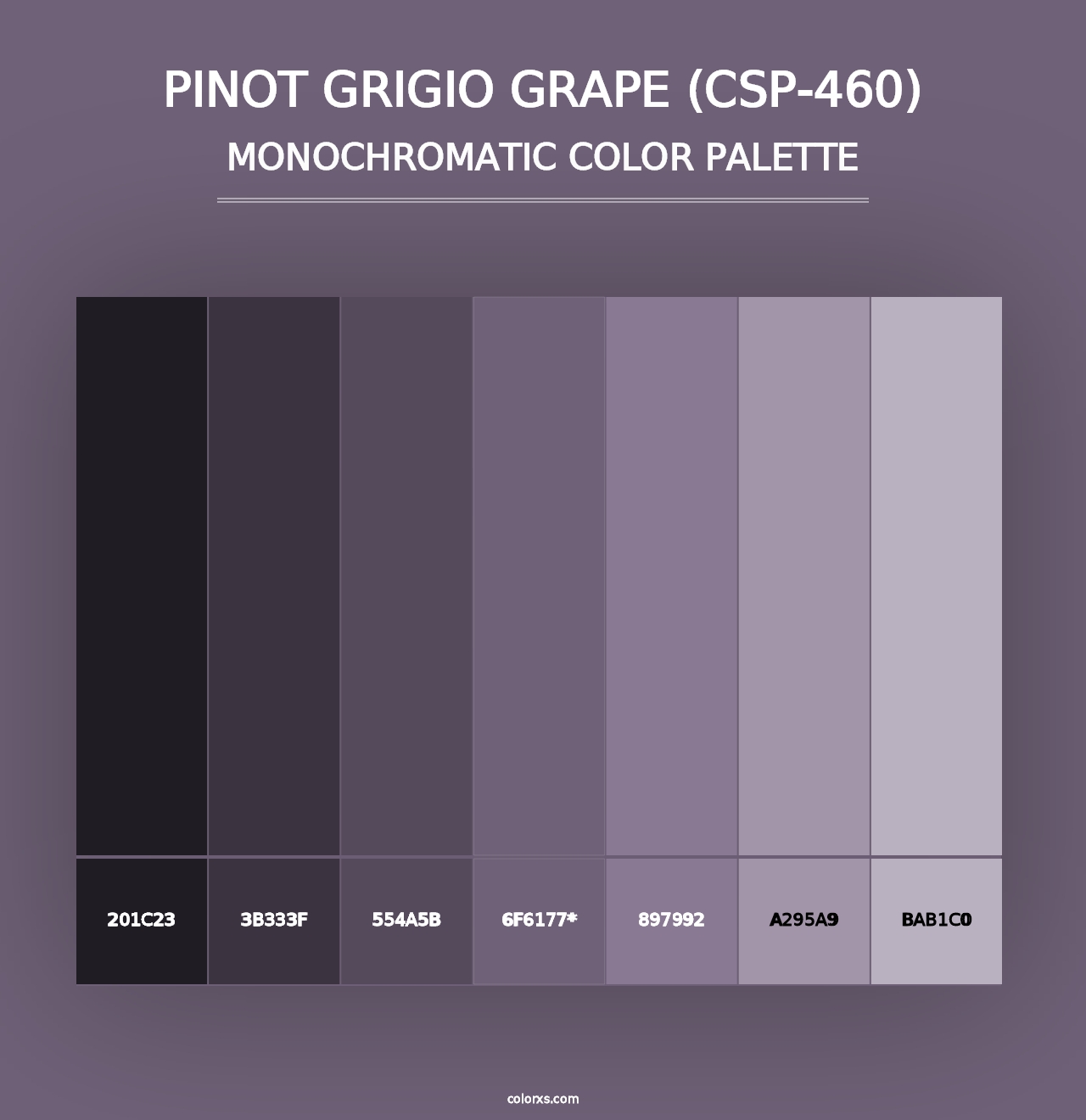 Pinot Grigio Grape (CSP-460) - Monochromatic Color Palette