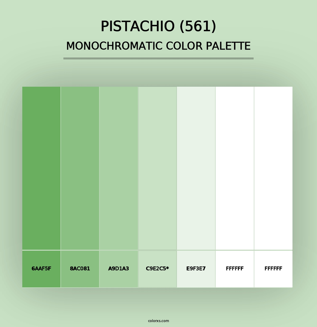 Pistachio (561) - Monochromatic Color Palette