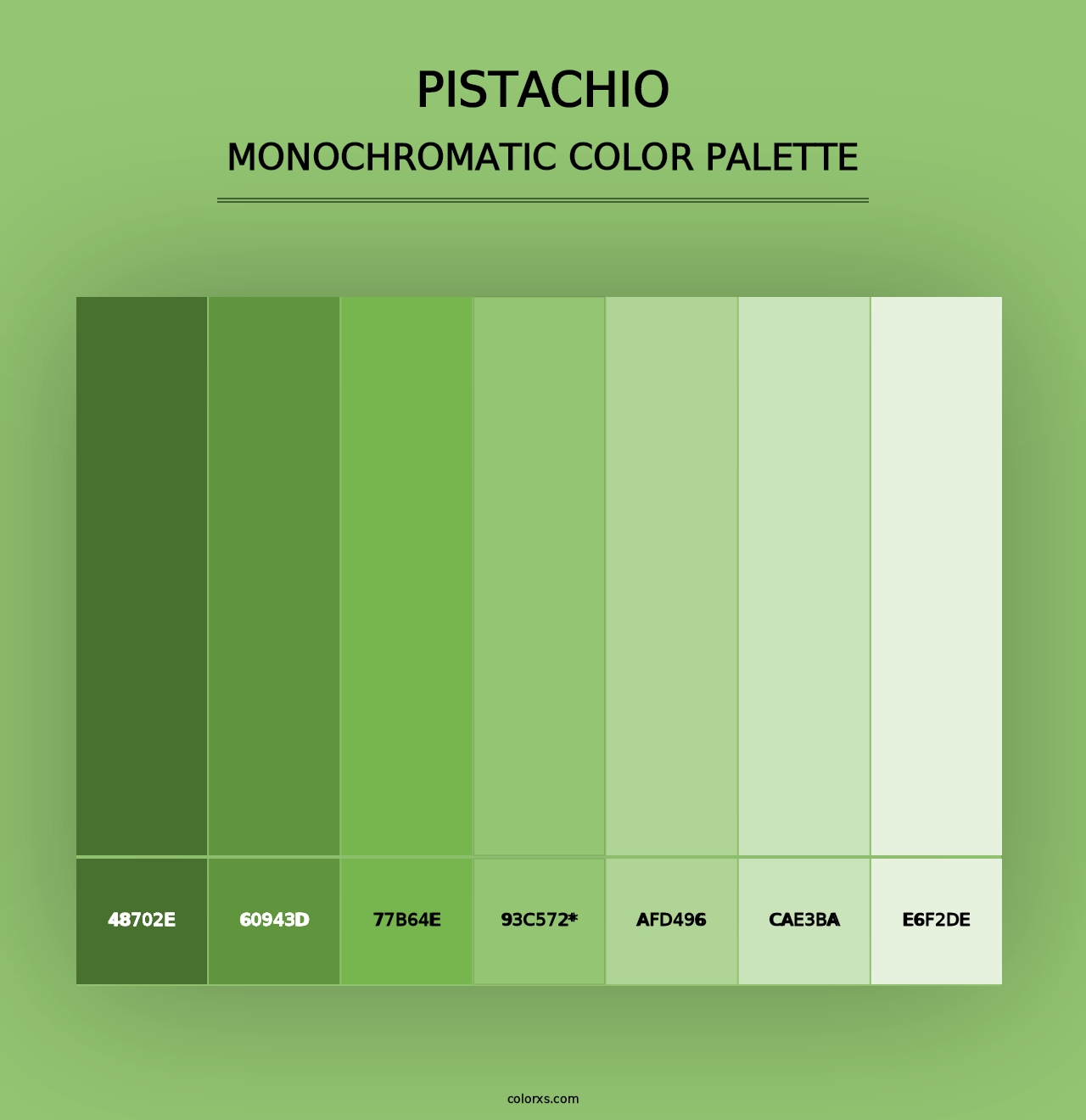 Pistachio - Monochromatic Color Palette