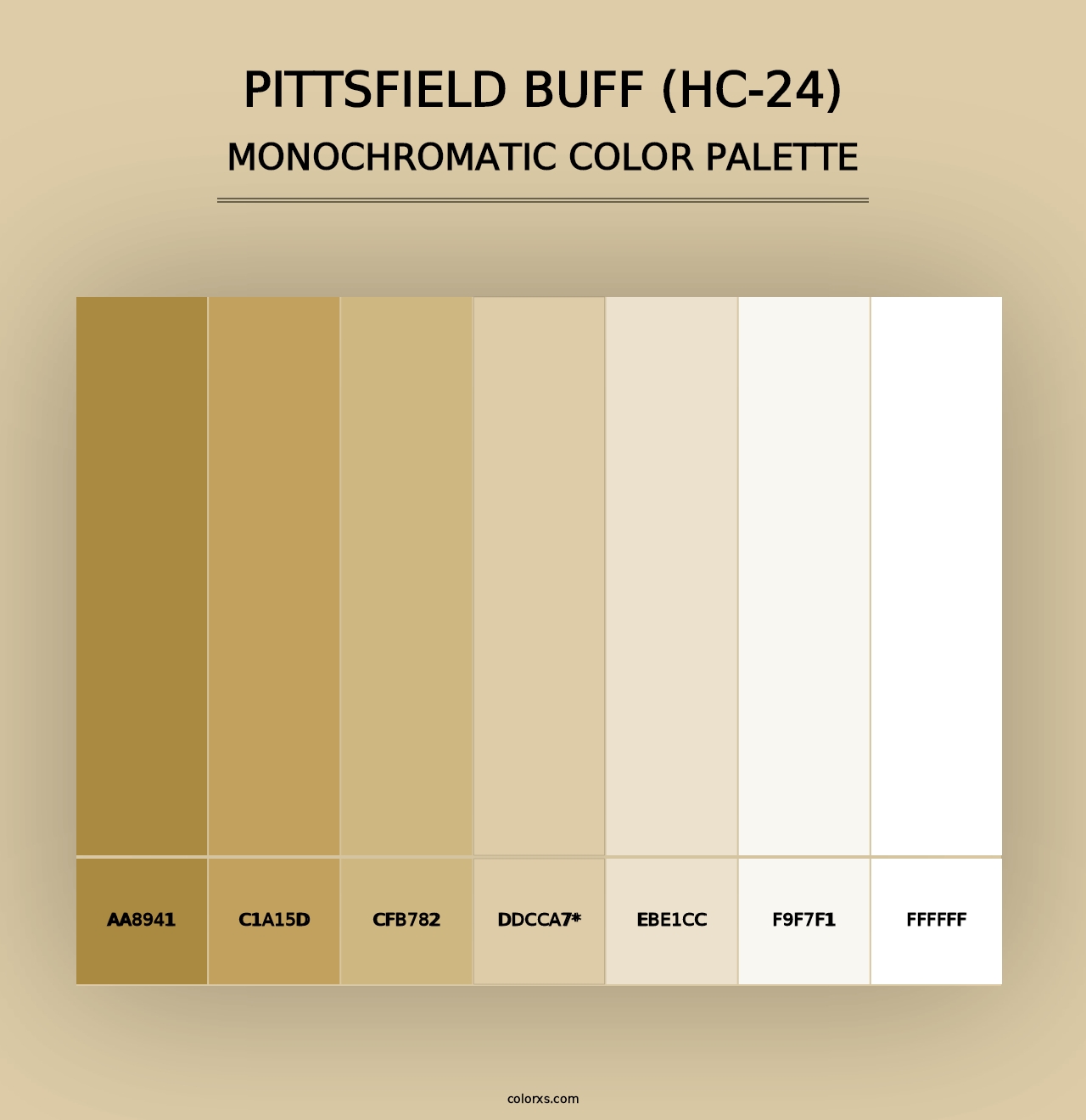 Pittsfield Buff (HC-24) - Monochromatic Color Palette