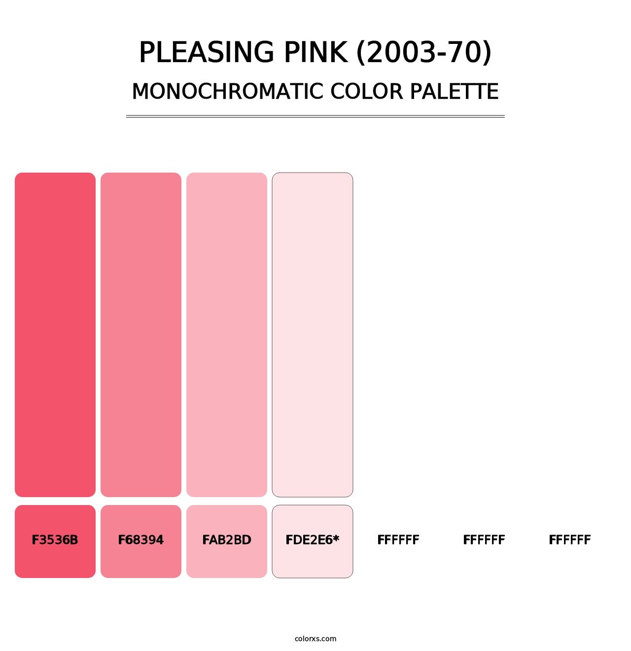 Pleasing Pink (2003-70) - Monochromatic Color Palette