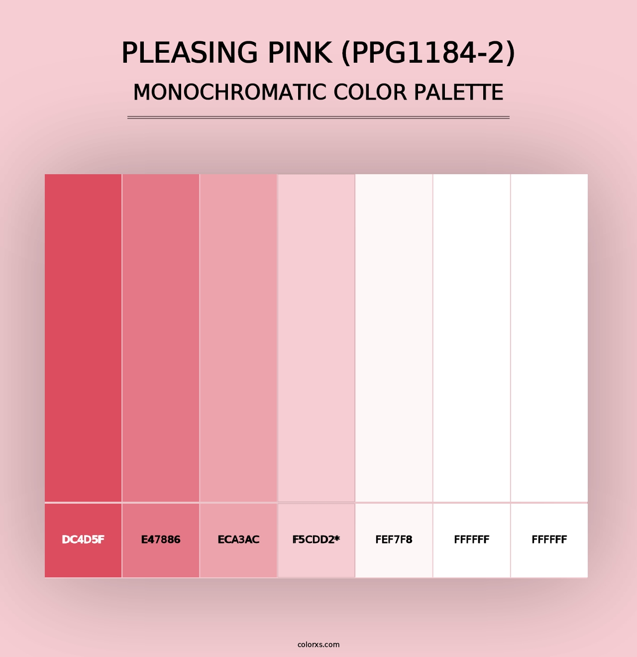 Pleasing Pink (PPG1184-2) - Monochromatic Color Palette