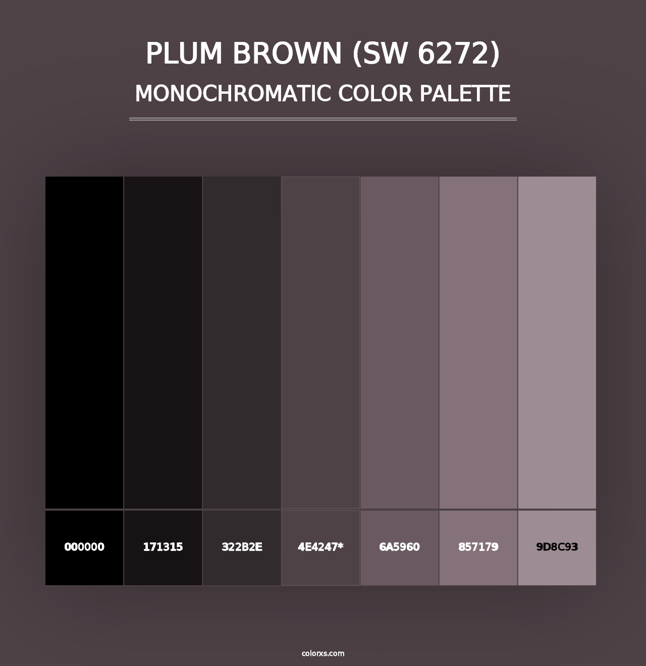 Plum Brown (SW 6272) - Monochromatic Color Palette