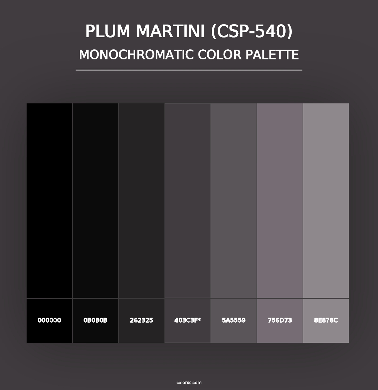 Plum Martini (CSP-540) - Monochromatic Color Palette