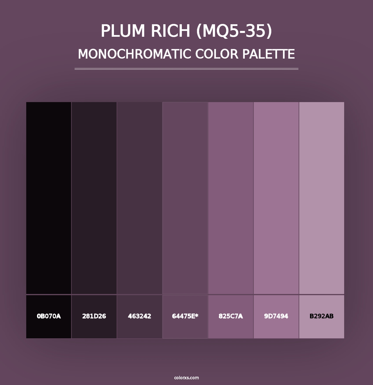 Plum Rich (MQ5-35) - Monochromatic Color Palette