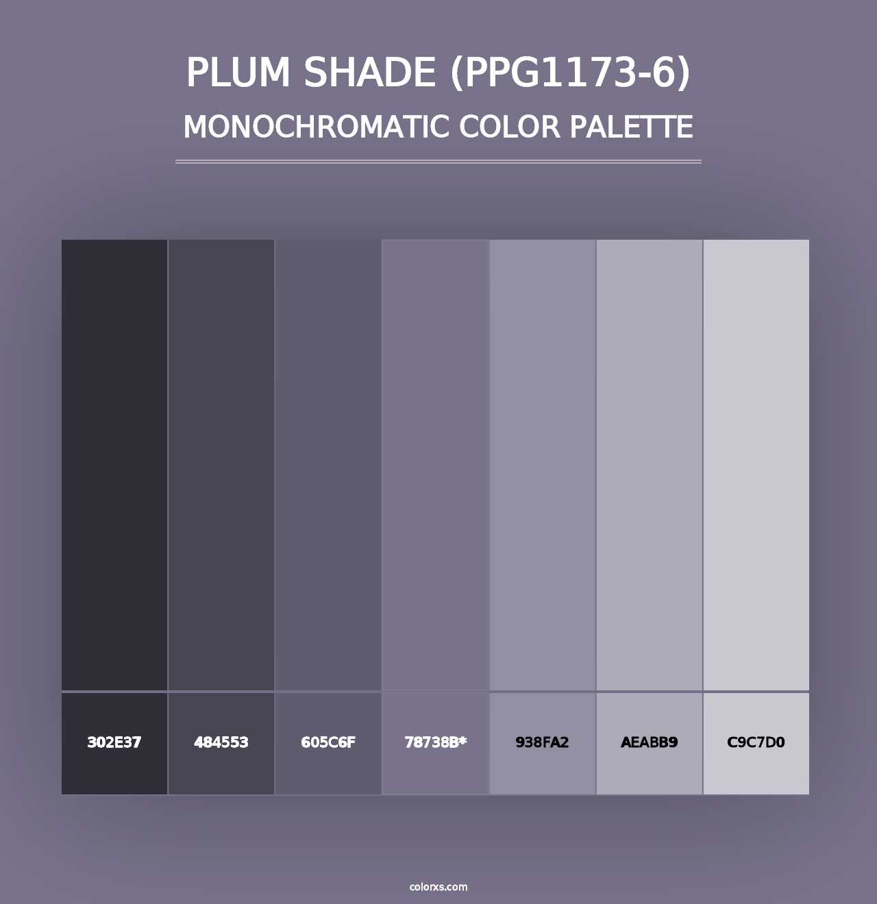 Plum Shade (PPG1173-6) - Monochromatic Color Palette