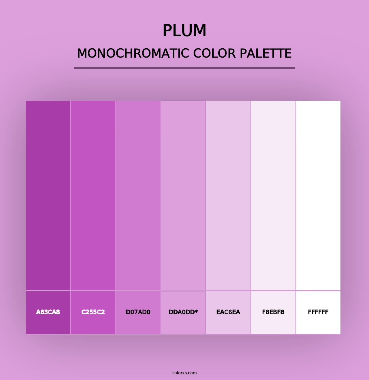 Plum - Monochromatic Color Palette