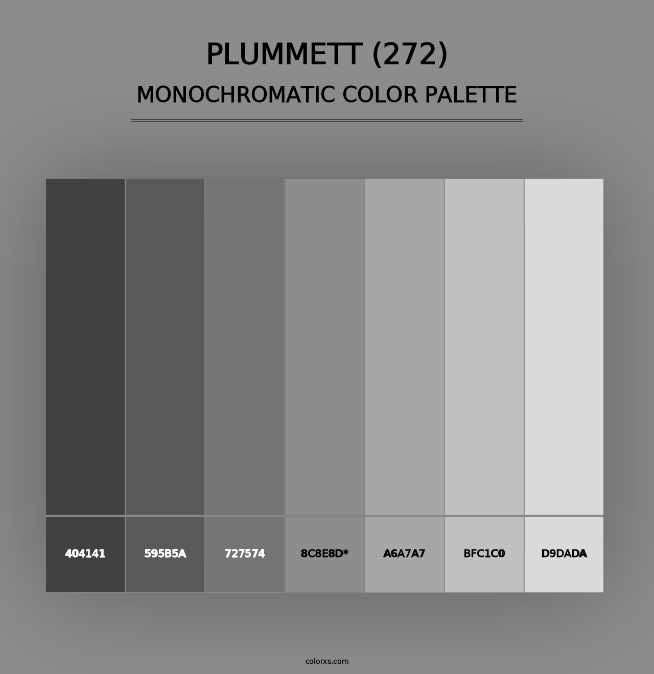 Plummett (272) - Monochromatic Color Palette