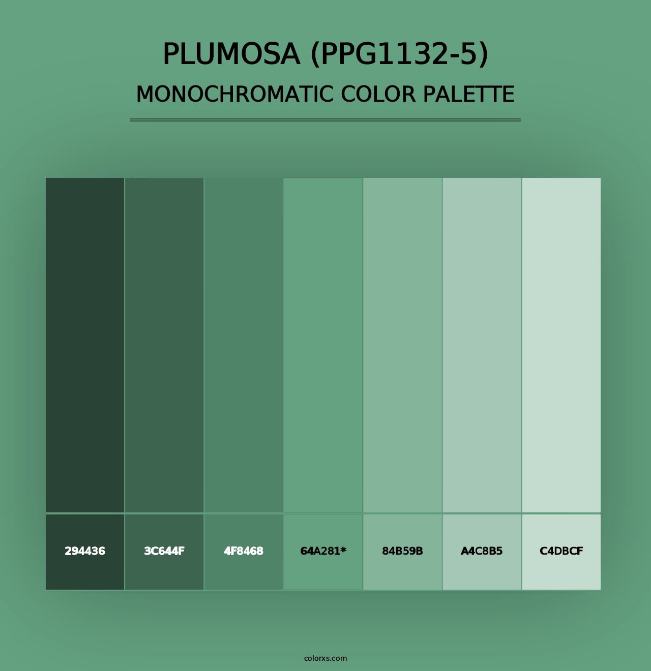 Plumosa (PPG1132-5) - Monochromatic Color Palette