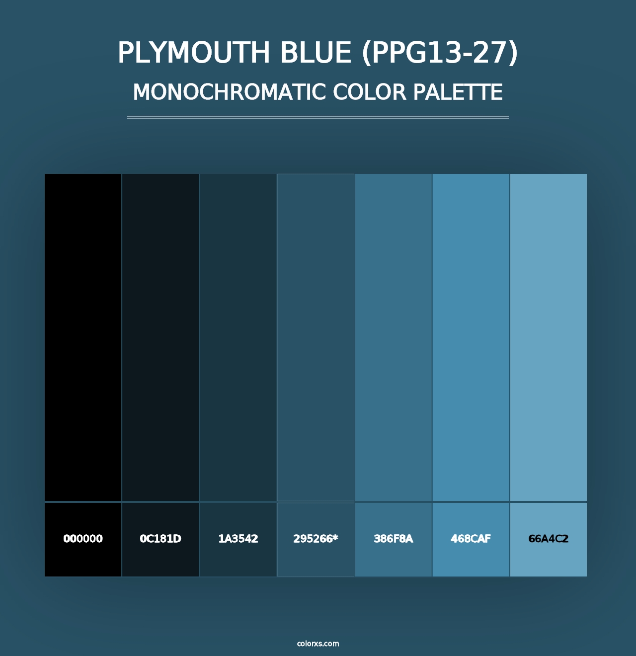 Plymouth Blue (PPG13-27) - Monochromatic Color Palette