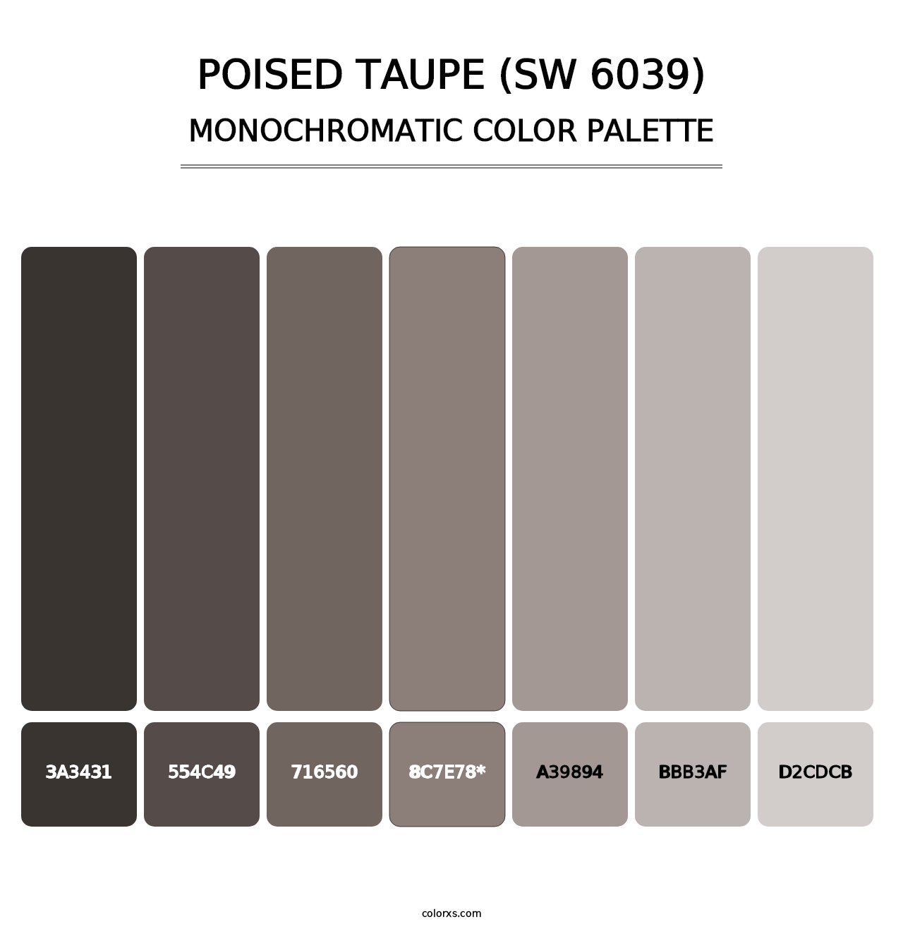 Poised Taupe (SW 6039) - Monochromatic Color Palette