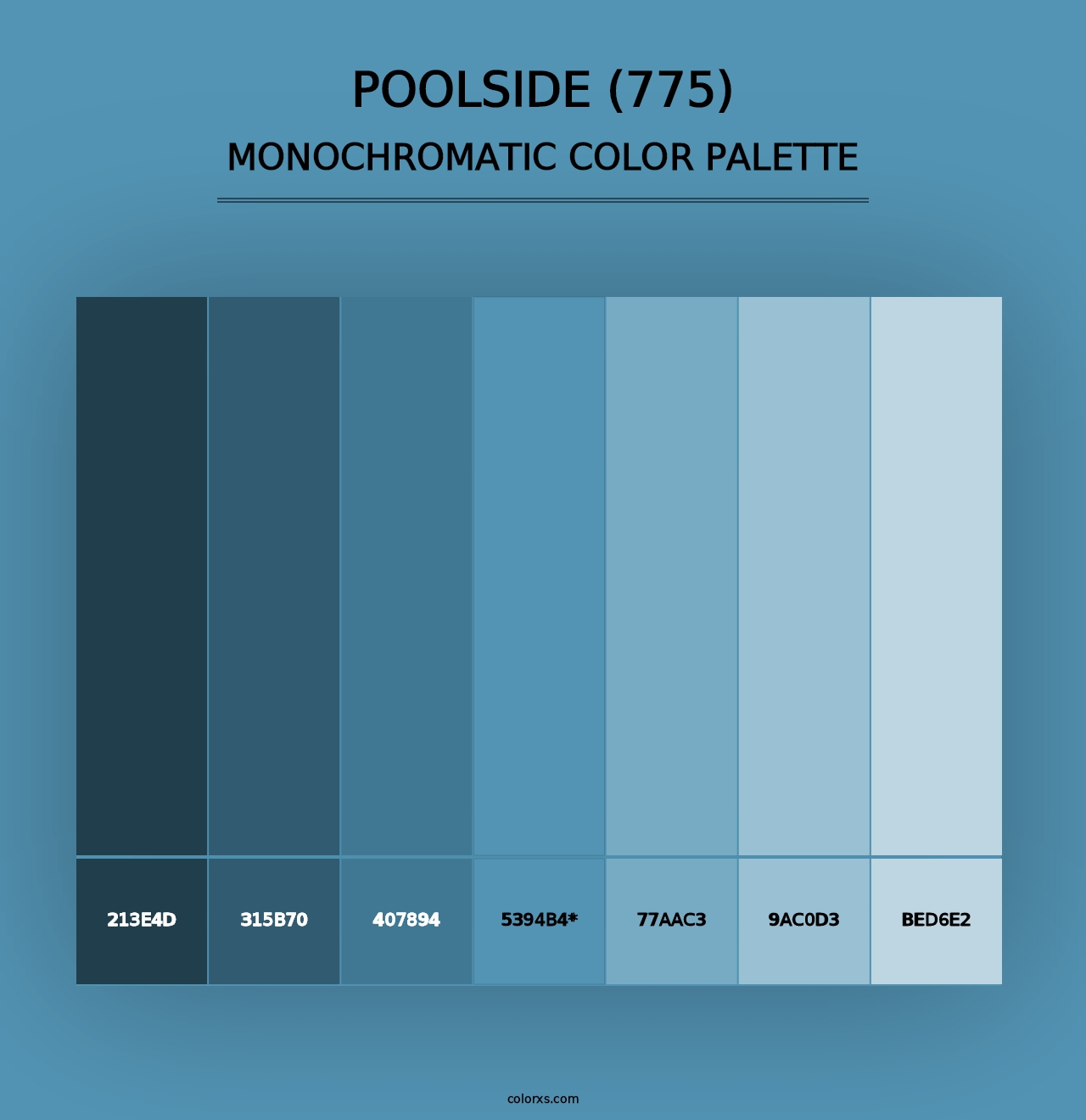 Poolside (775) - Monochromatic Color Palette