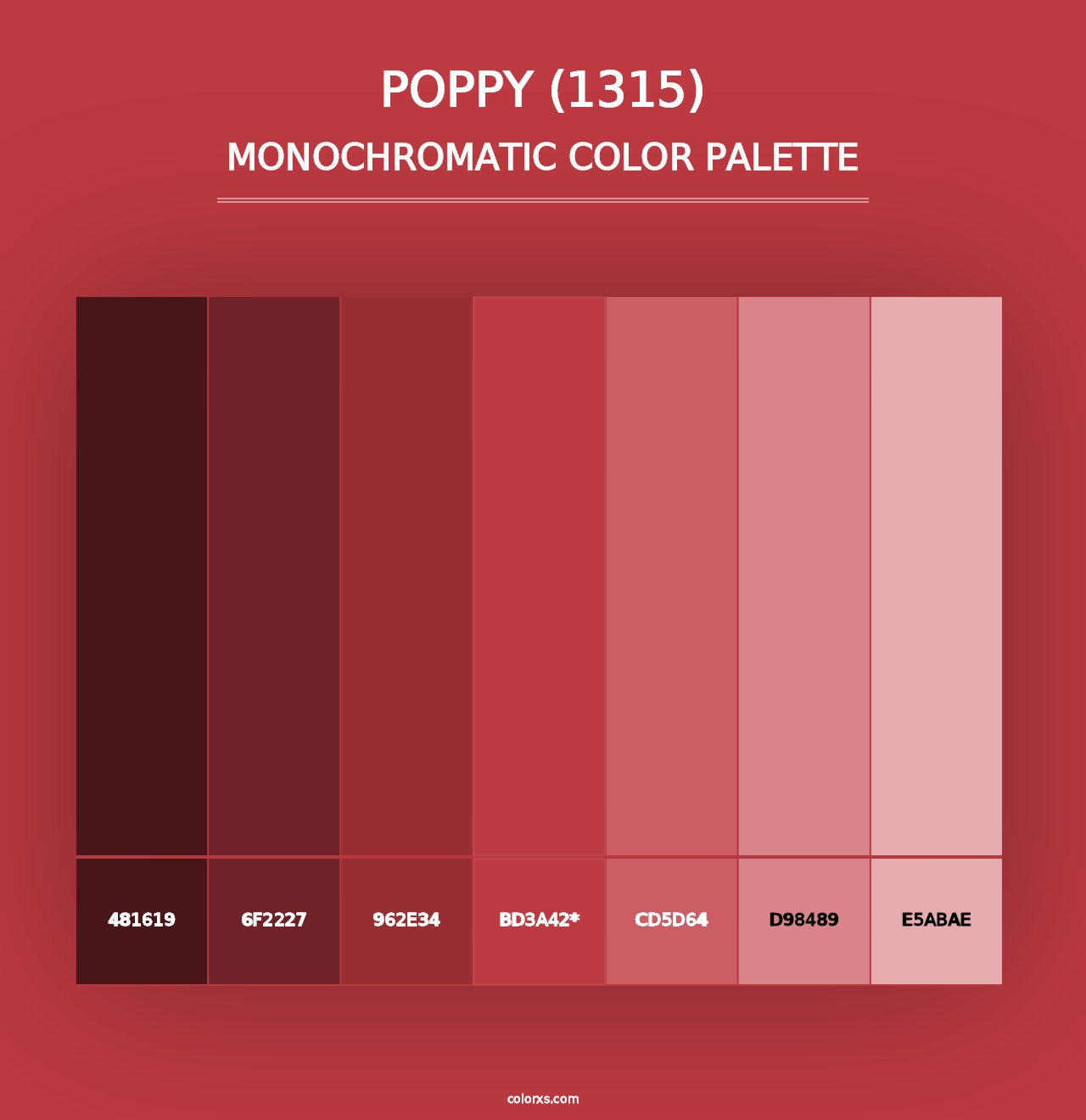 Poppy (1315) - Monochromatic Color Palette