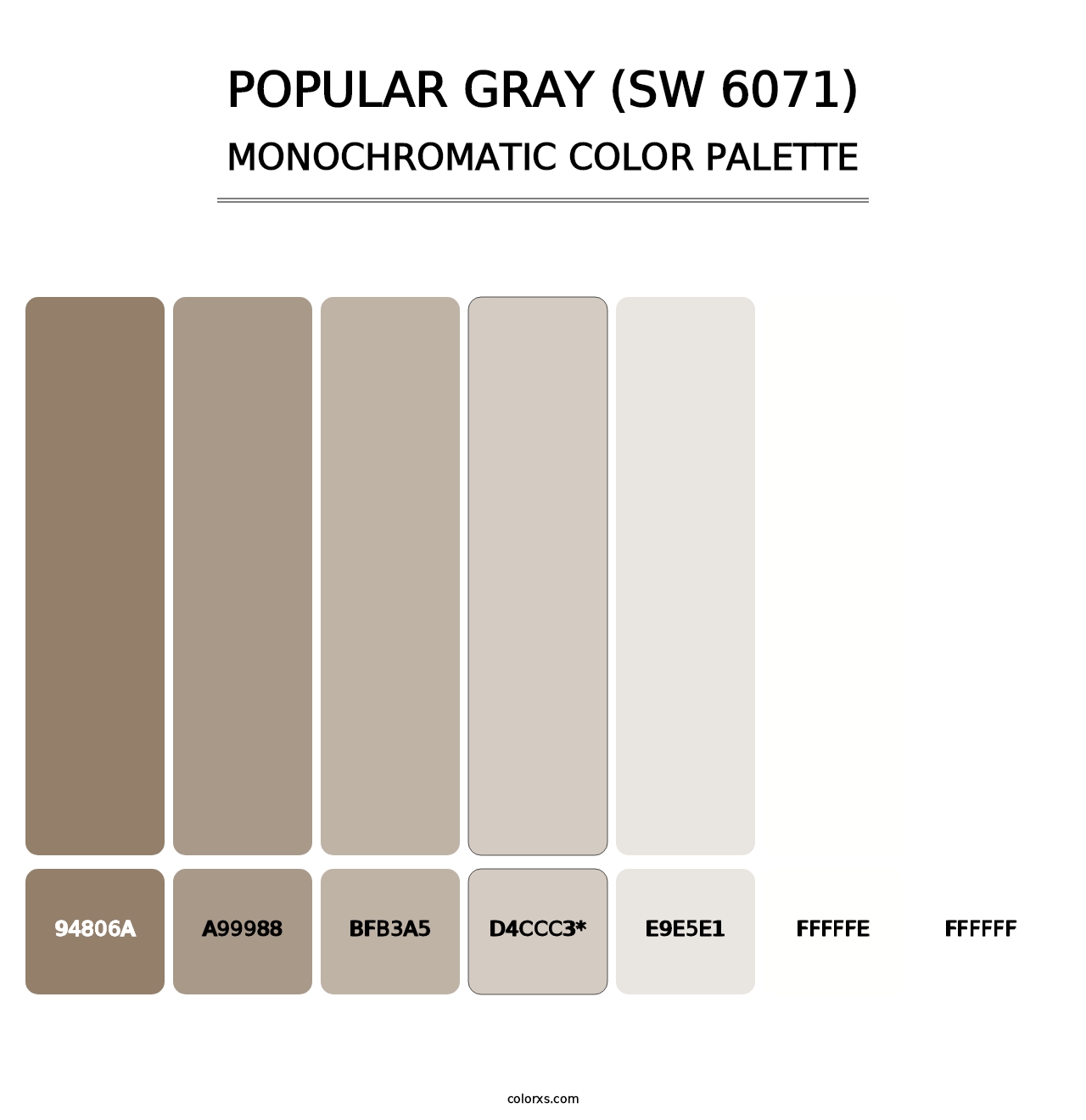 Popular Gray (SW 6071) - Monochromatic Color Palette