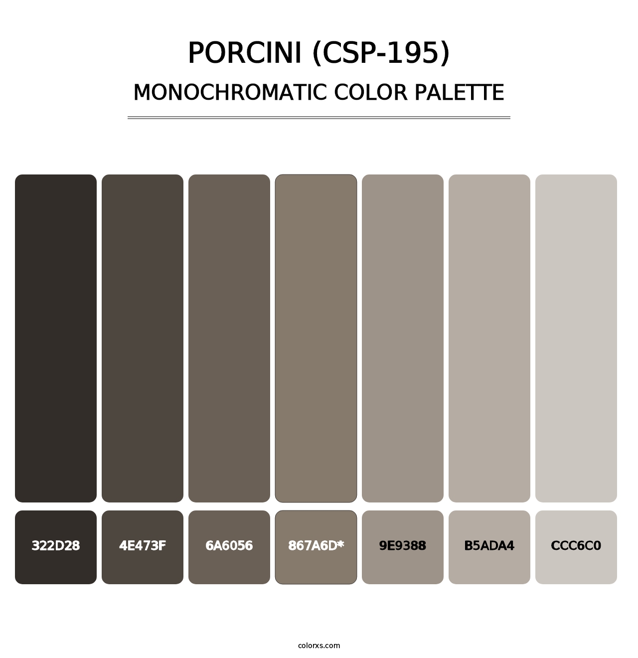 Porcini (CSP-195) - Monochromatic Color Palette