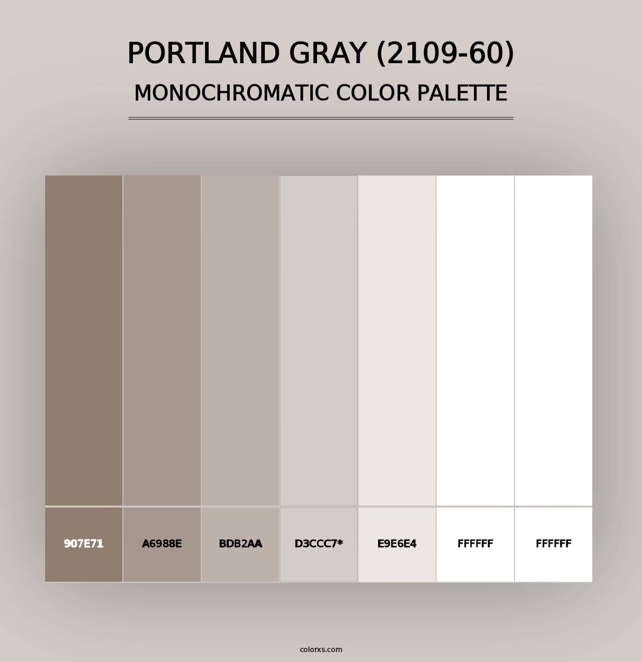 Portland Gray (2109-60) - Monochromatic Color Palette