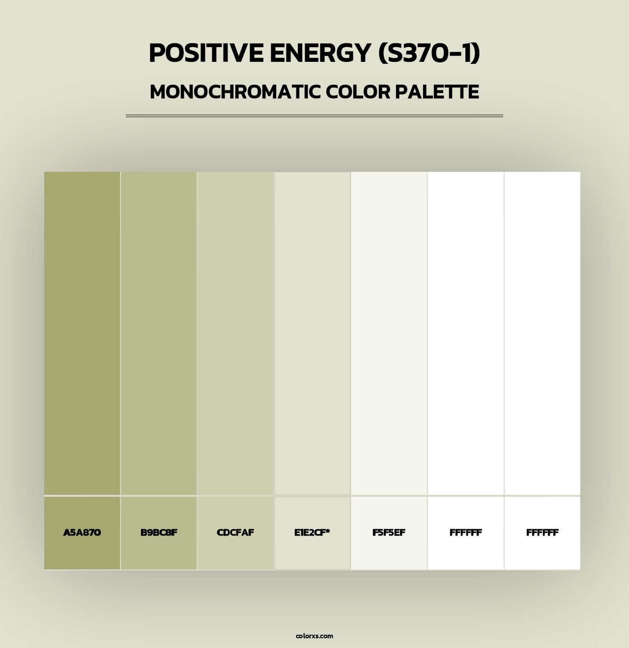 Positive Energy (S370-1) - Monochromatic Color Palette