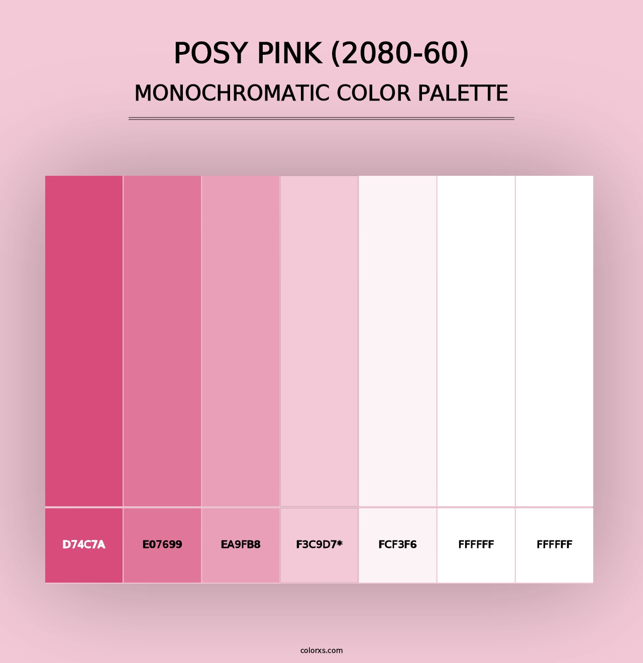 Posy Pink (2080-60) - Monochromatic Color Palette